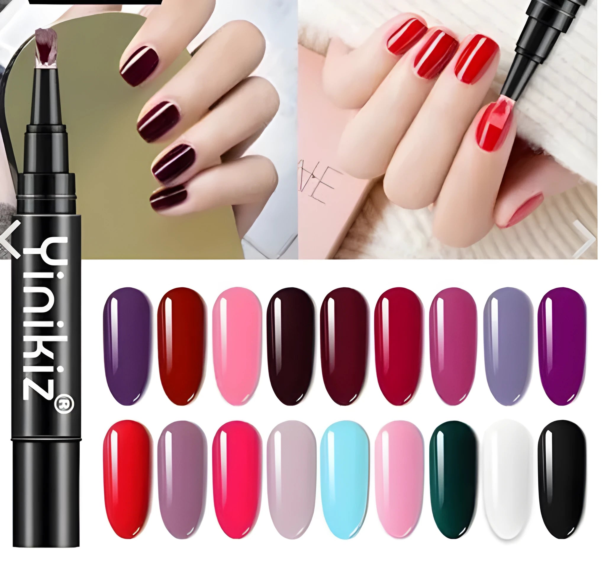 Gel nail art pen with high colour saturation and LED UV cure option