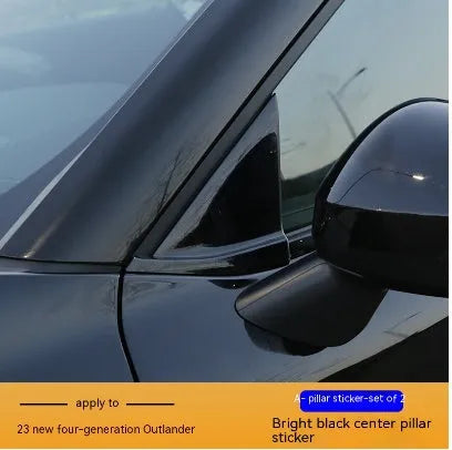 Pre-cut bright black and carbon fibre pattern vinyl films for 2023 Outlander window pillars.