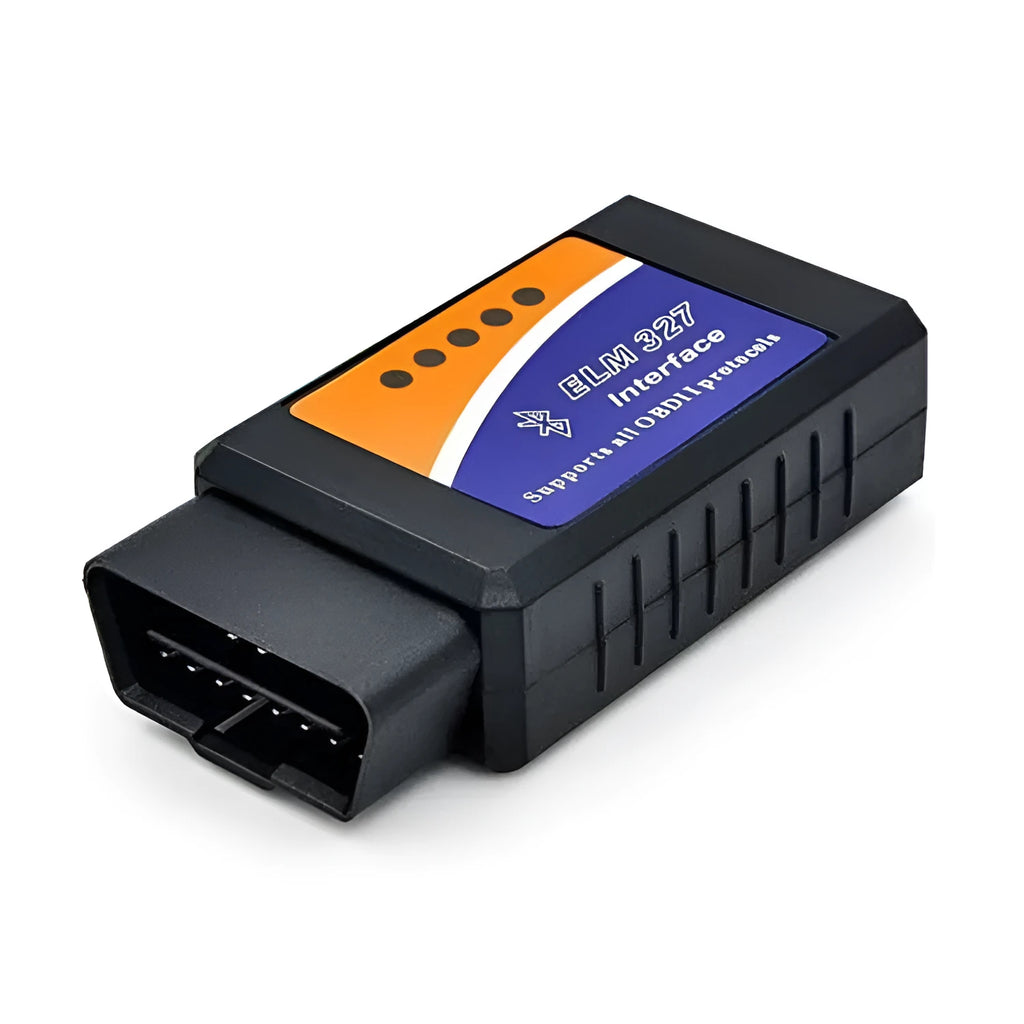 Mini Bluetooth OBD2 automotive diagnostic fault code scanner measuring 45x25x65mm
