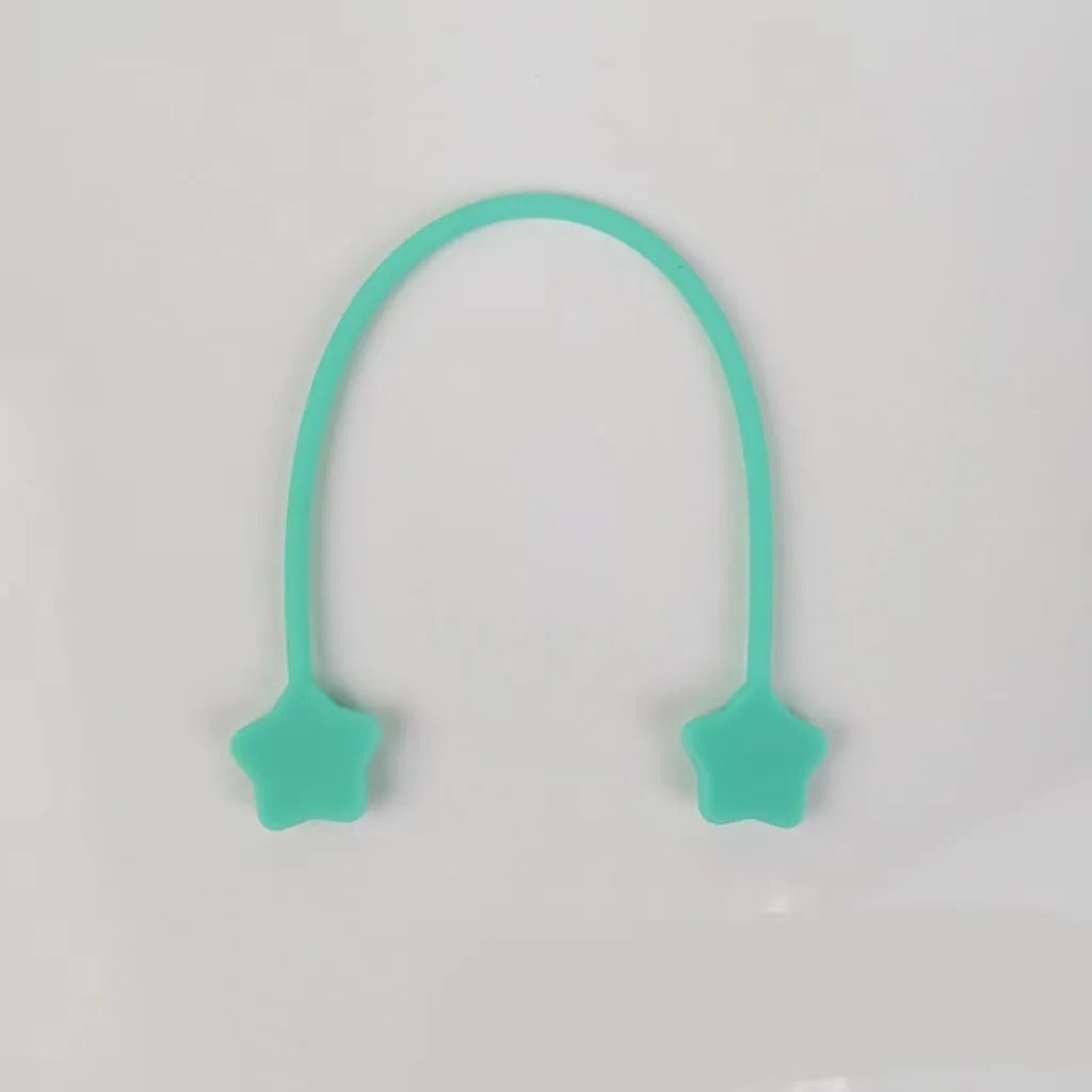 Star magnet silicone wire winder clip in various colours showing wire organisation function