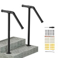 Black American style minimalist metal ladder support bracket for household stairs