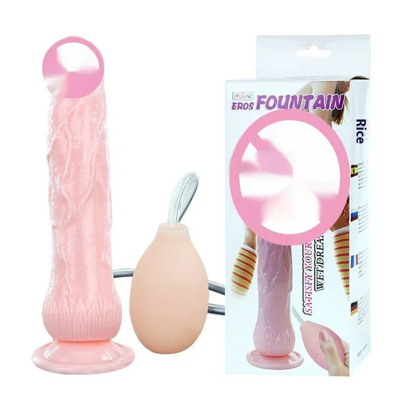 Suction cup female toy with strong base, 200mm length, 40mm diameter, flesh colour, TPR and ABS materials