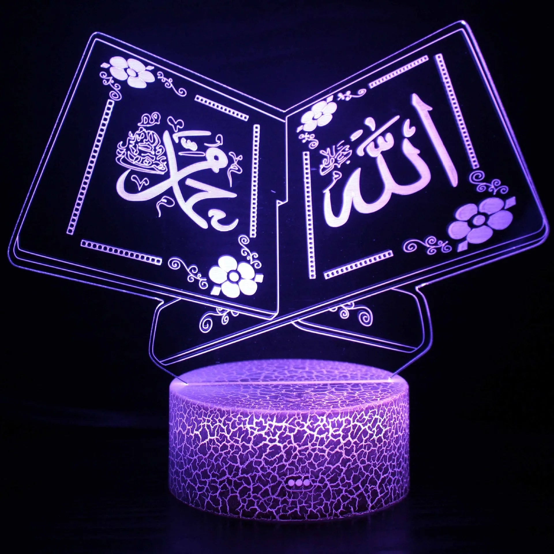 Small 3D cartoon-style LED night lamp with touch-sensitive base and colourful light projection.