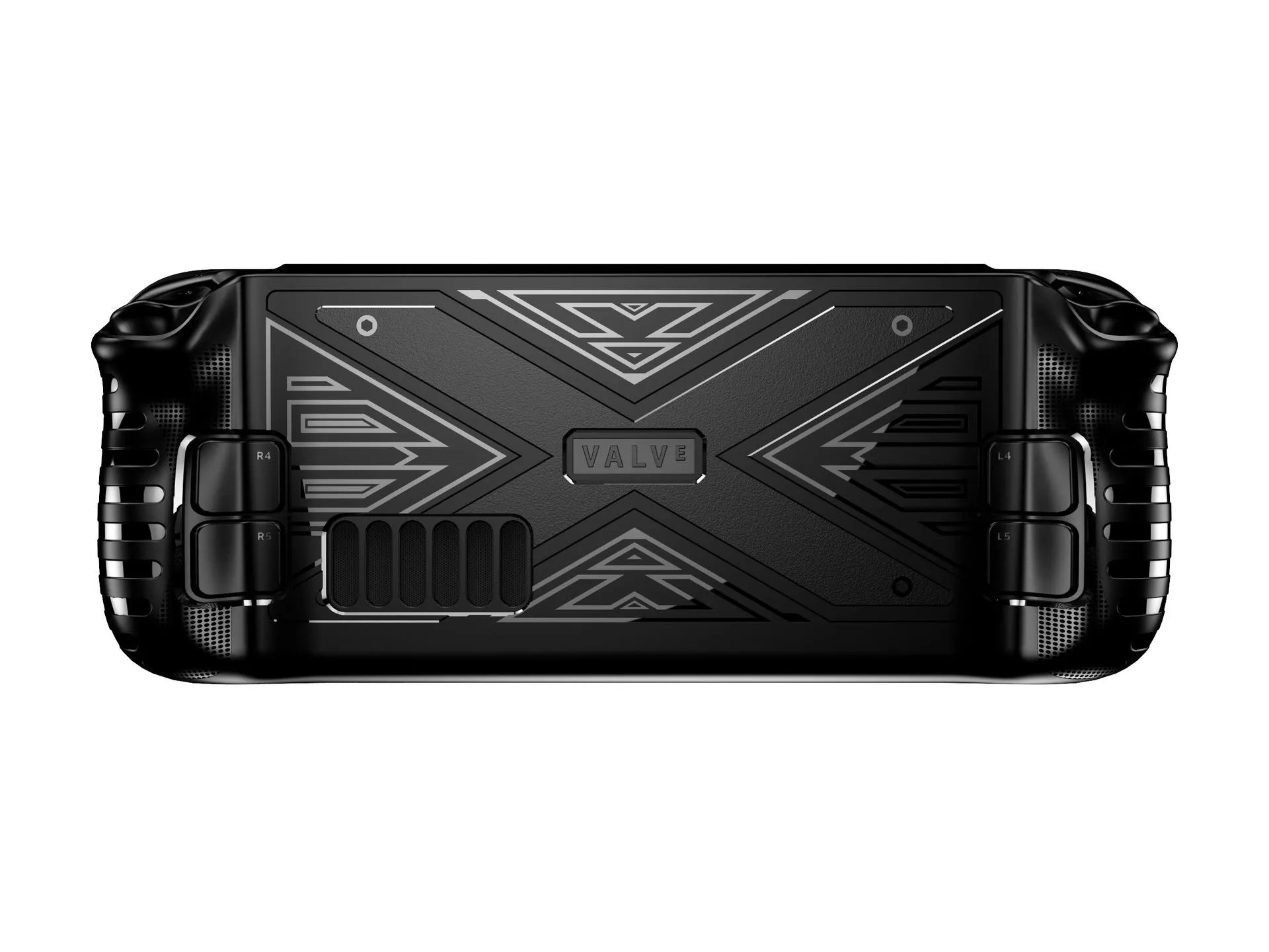 Red, blue, and black TPU silicone protective cases for a handheld gaming console on a grey background.
