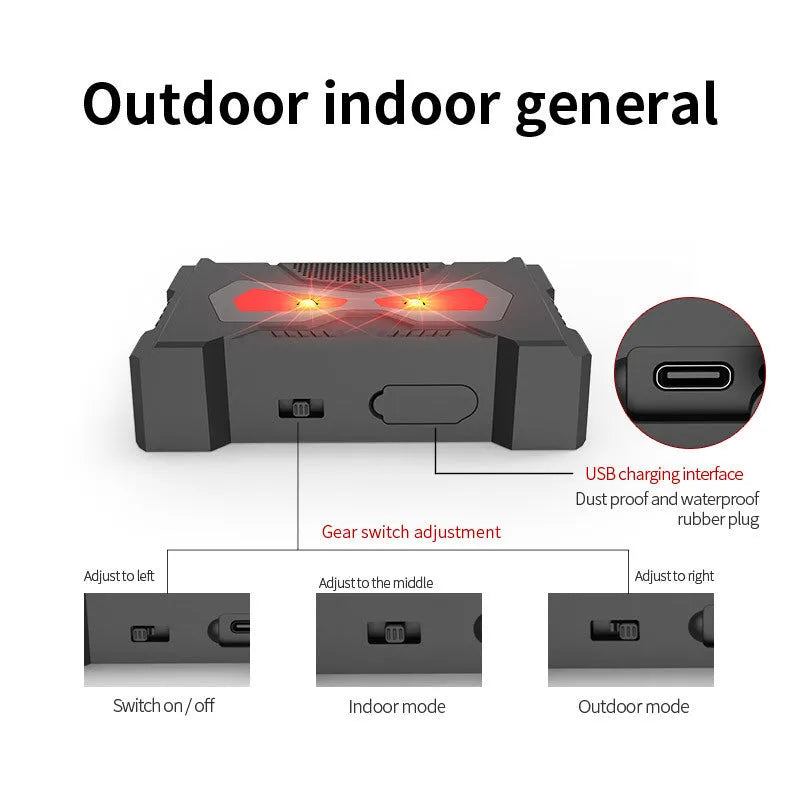 Black animal-shaped solar ultrasonic repeller for outdoor gardens with 5W panel