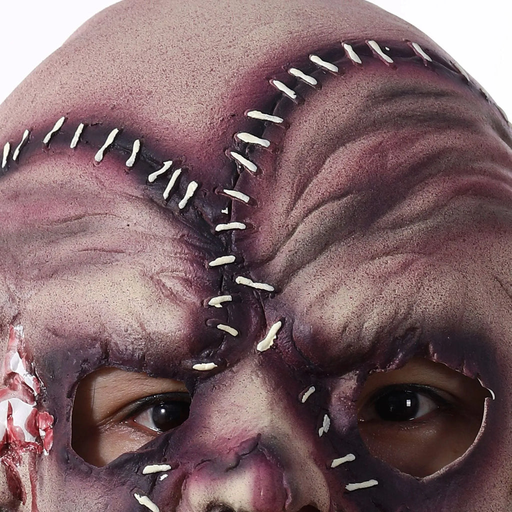 Three-sided Grimace horror latex mask for Halloween costume parties