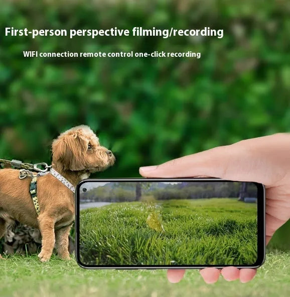 Black wifi camera neckband wireless recorder with Type-C charging port and compact design