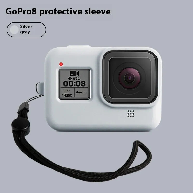 GoPro Hero8 Black protective sleeve and anti-lost strap accessory kit in silicone with multiple colour options