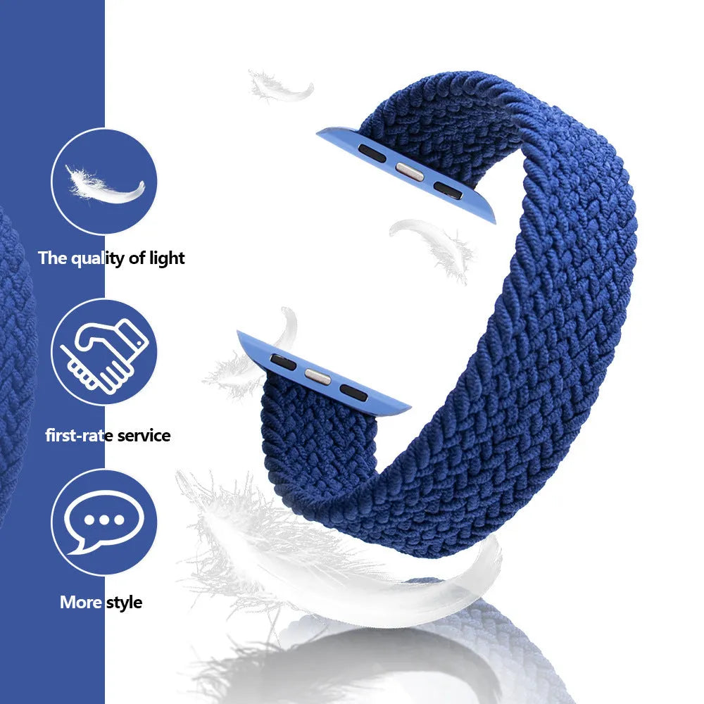 Apple Watch compatible nylon woven strap in multiple colours with plastic head.