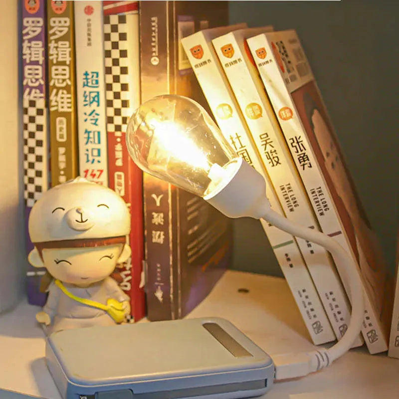USB rechargeable folding tungsten night light with S14 style warm white illumination