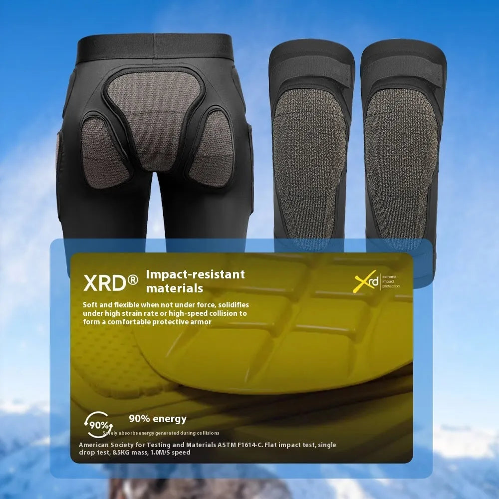 X-ray diffraction ski protective hip pads and knee pads for inner wear during sports.