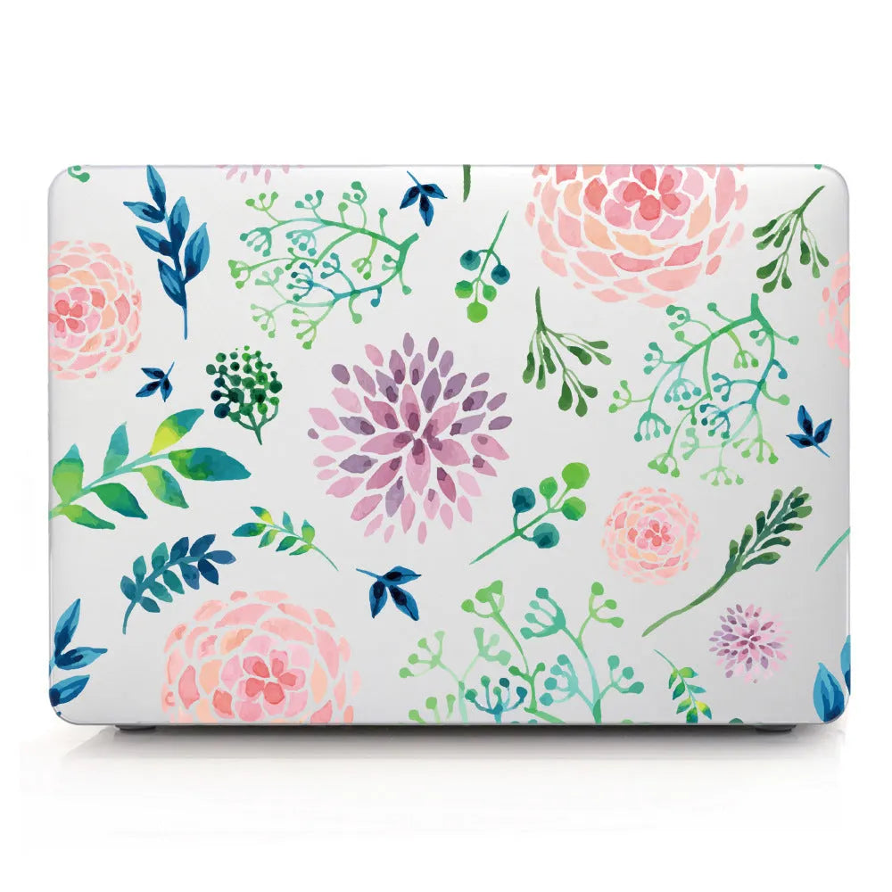 Plastic protective shell for Apple MacBook with partial flower series floral design showing five pattern options
