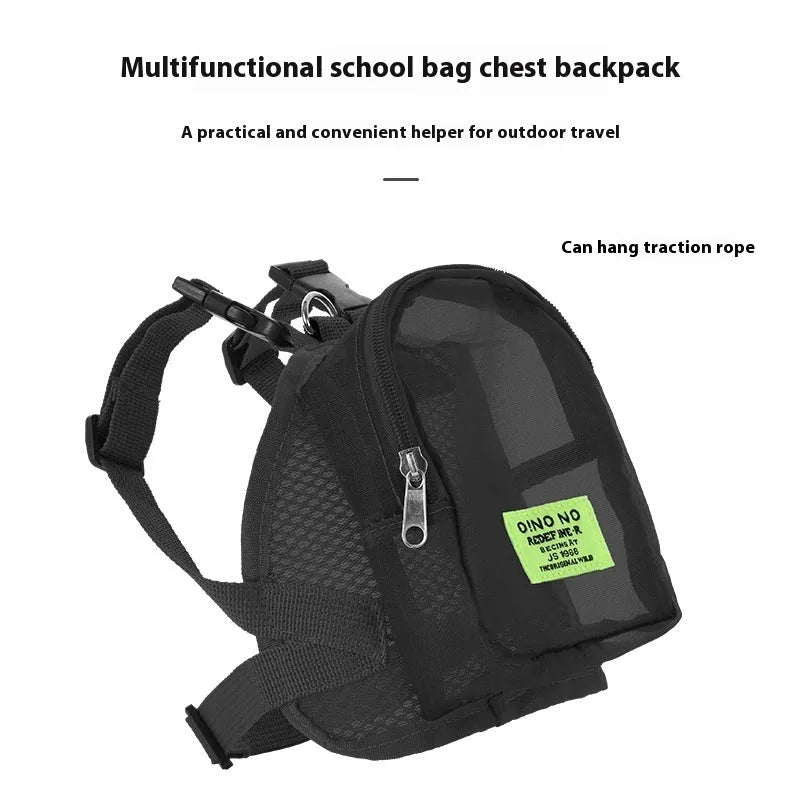 Solid colour breathable polyester backpack for dog walking essentials