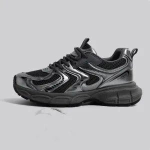 Dad shoe style platform sneakers with PU mesh upper and EVA sole in three colour options