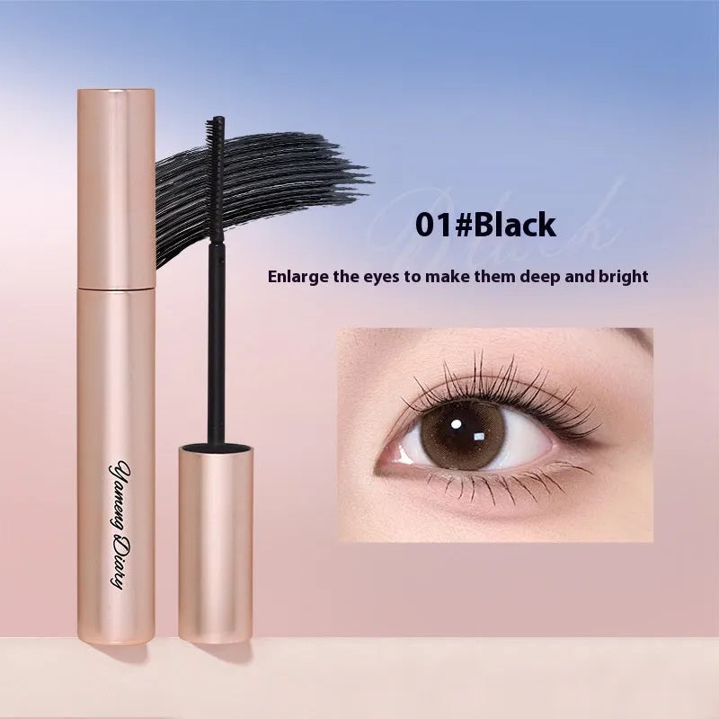 Long-lasting curling mascara in black and brown shades with curling wand applicator