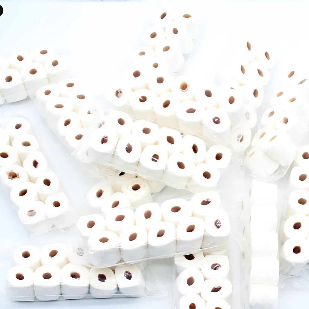 Miniature simulated tissue roll model for children's dollhouse and role-play activities