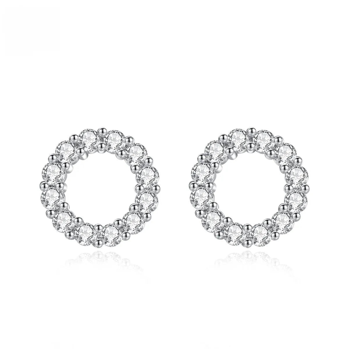 Ring Super Copper Micro Zircon stud earrings for women geometric shape fashion OL style