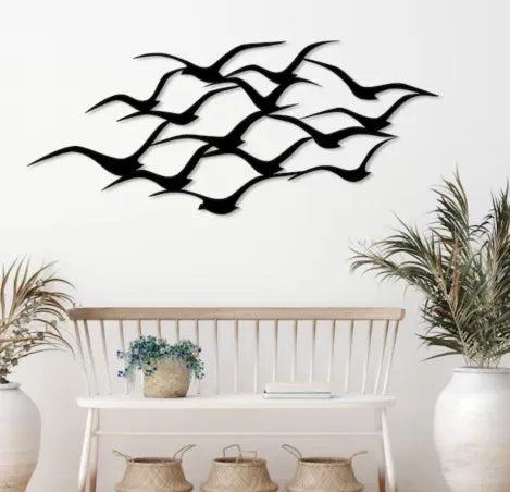 Metal flying bird wall decoration seagull design modern simplicity style for garden and office