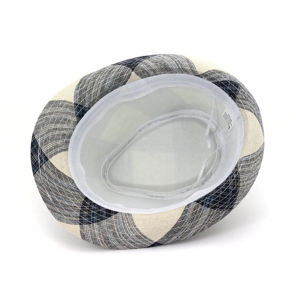 Men's and women's outdoor straw sun hat with 4.5cm brim in black or blue colour