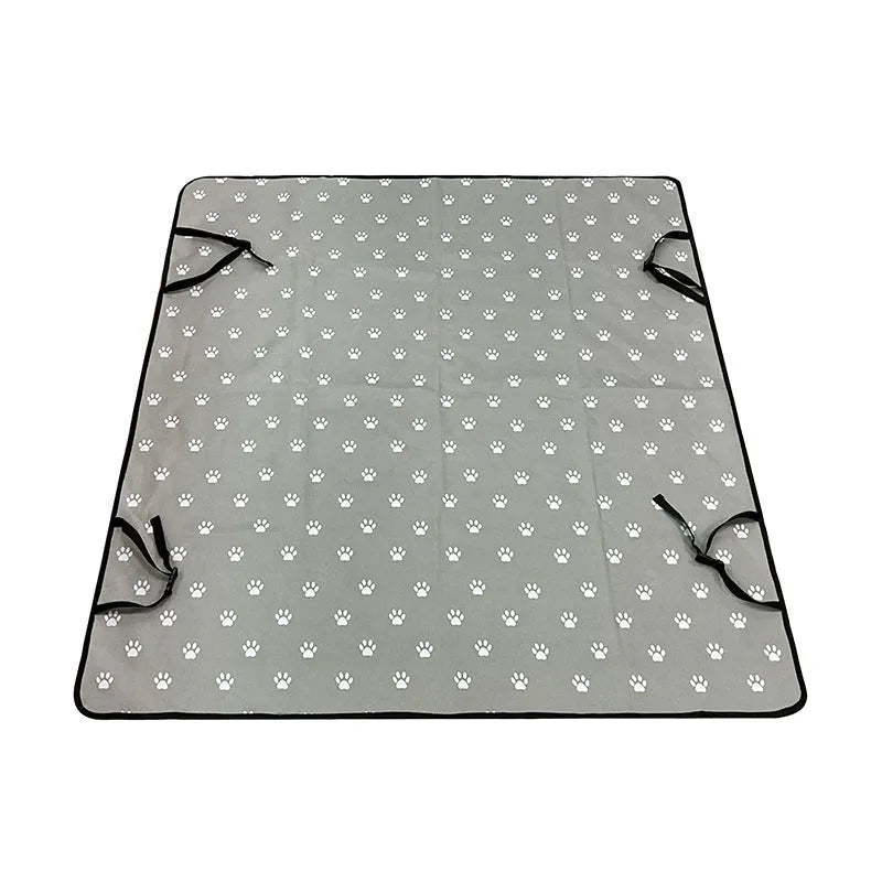 Water resistant cloth car pet mat for rear seat protection with dog footprint design