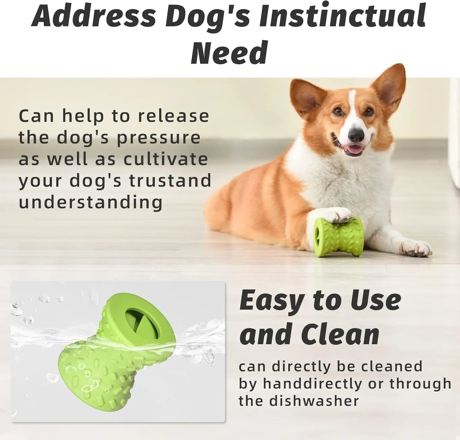 Blue natural rubber interactive treat-dispensing dog bone toy for aggressive chewers.