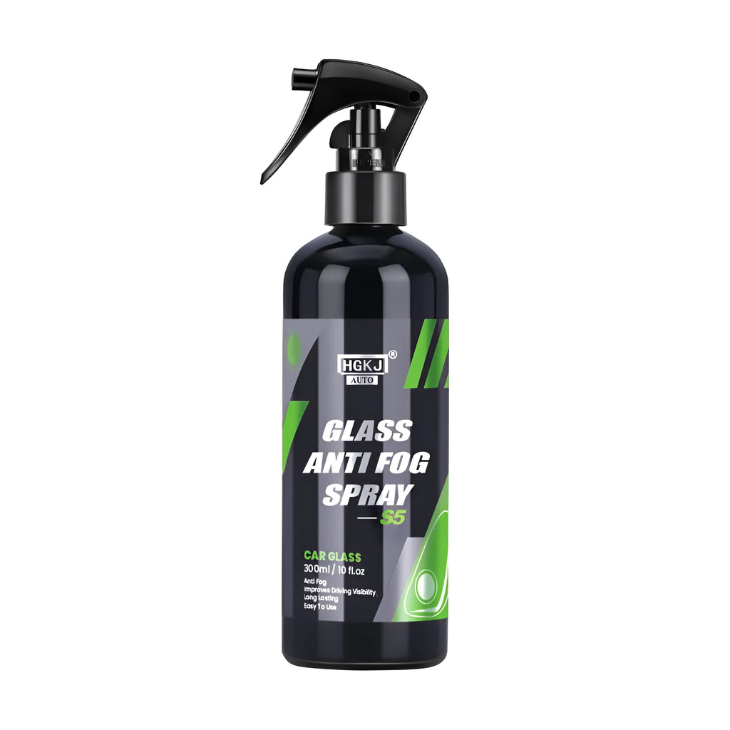 AUTO-S5 car glass antifog spray bottle in 100ml and 50ml sizes for clear windscreen visibility.