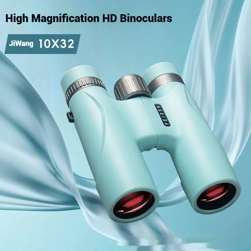10x32 wine red film binoculars in blue or grey colour with 112x140x45mm compact size