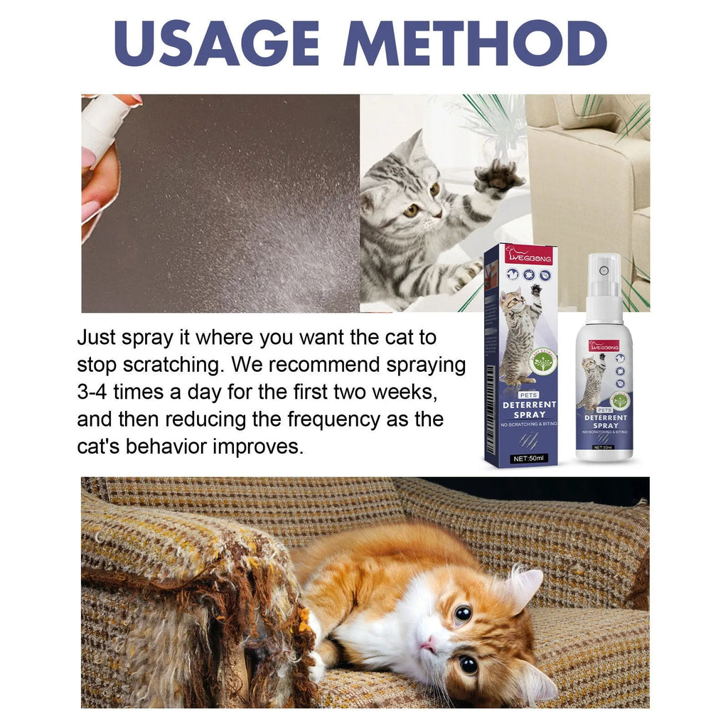 50ml pet deterrent spray bottle in retail packaging for dogs and cats