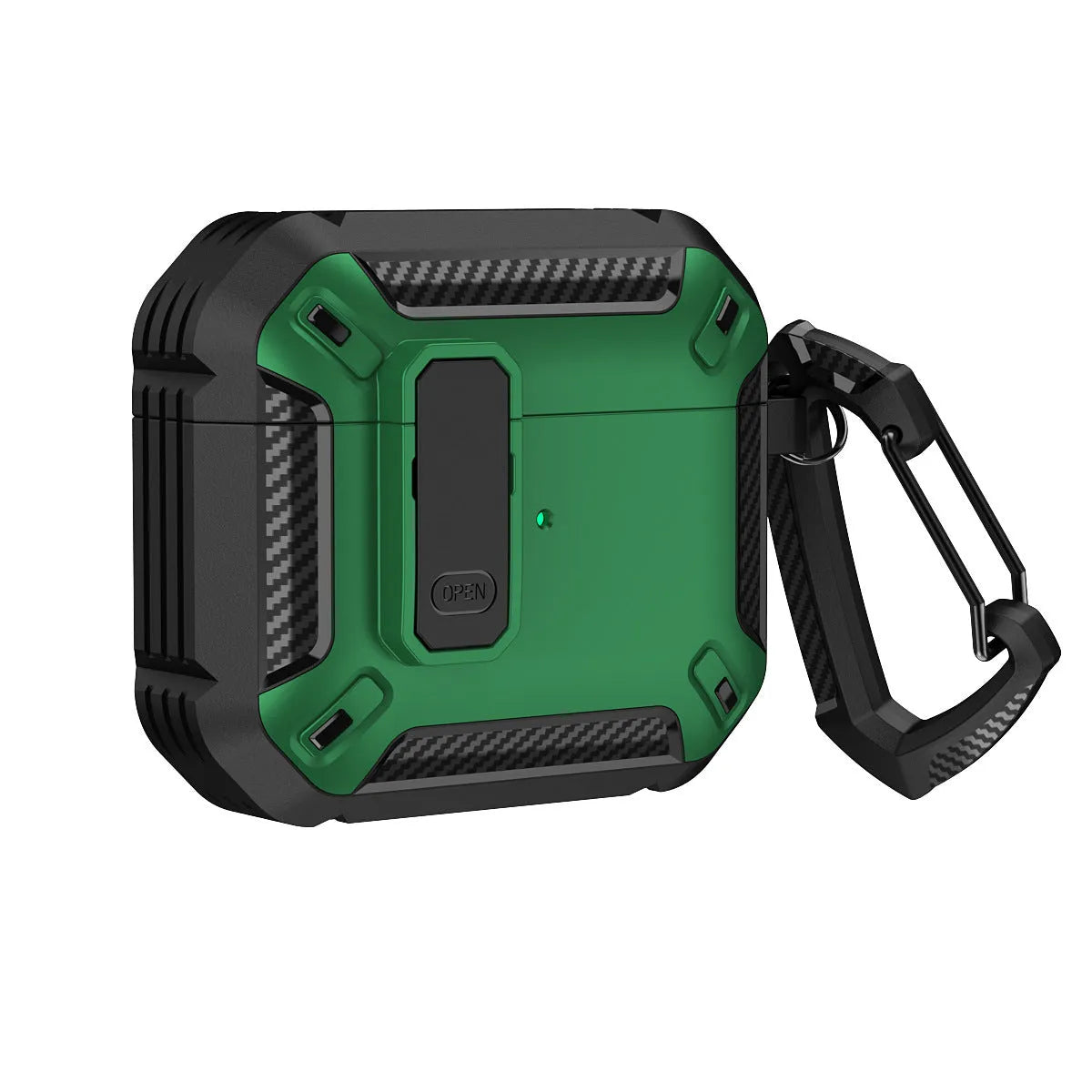 Two-tone plastic protective case with hook for Apple AirPods charging case