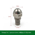 304 stainless steel two-point atomising nozzle with external thread and ten aperture size options