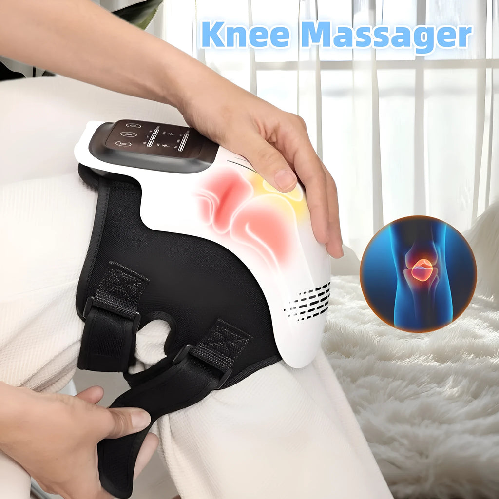 Intelligent electric knee massager with USB charging port in white colour