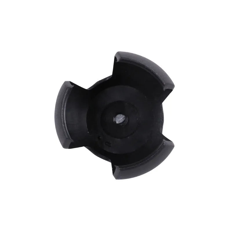 Black golf ball picking device with clip attachment showing putter-compatible seat design