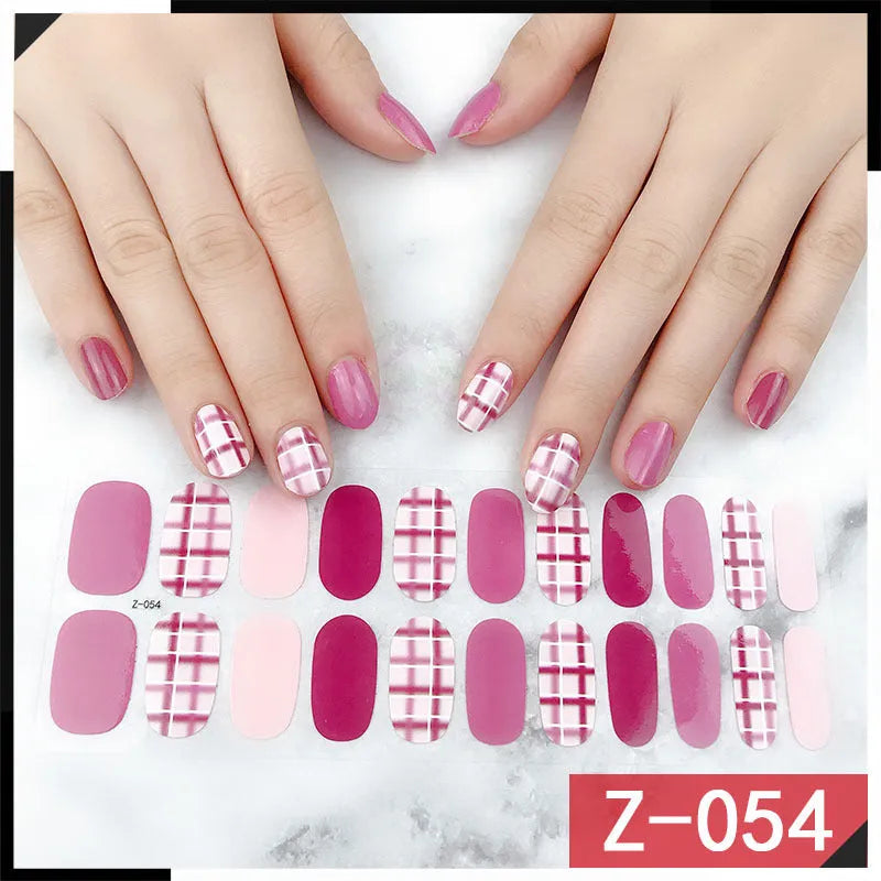 Korean nail stickers set showing cartoon, strawberry, flower, and embossed design nail art decorations
