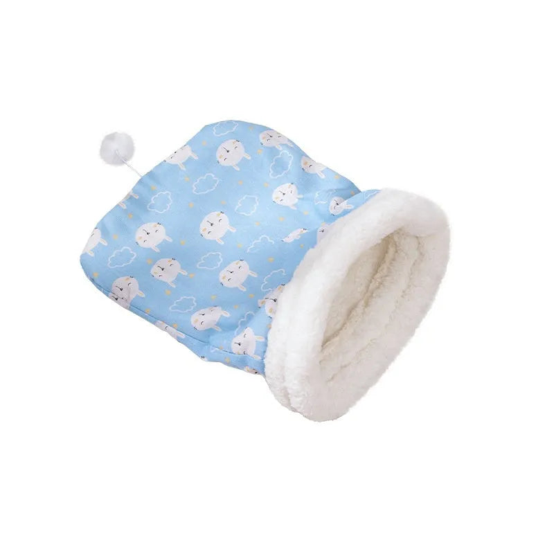 Flannel pet sleeping bag nest measuring 50x40 cm with rabbit, Trojan or stripe patterns