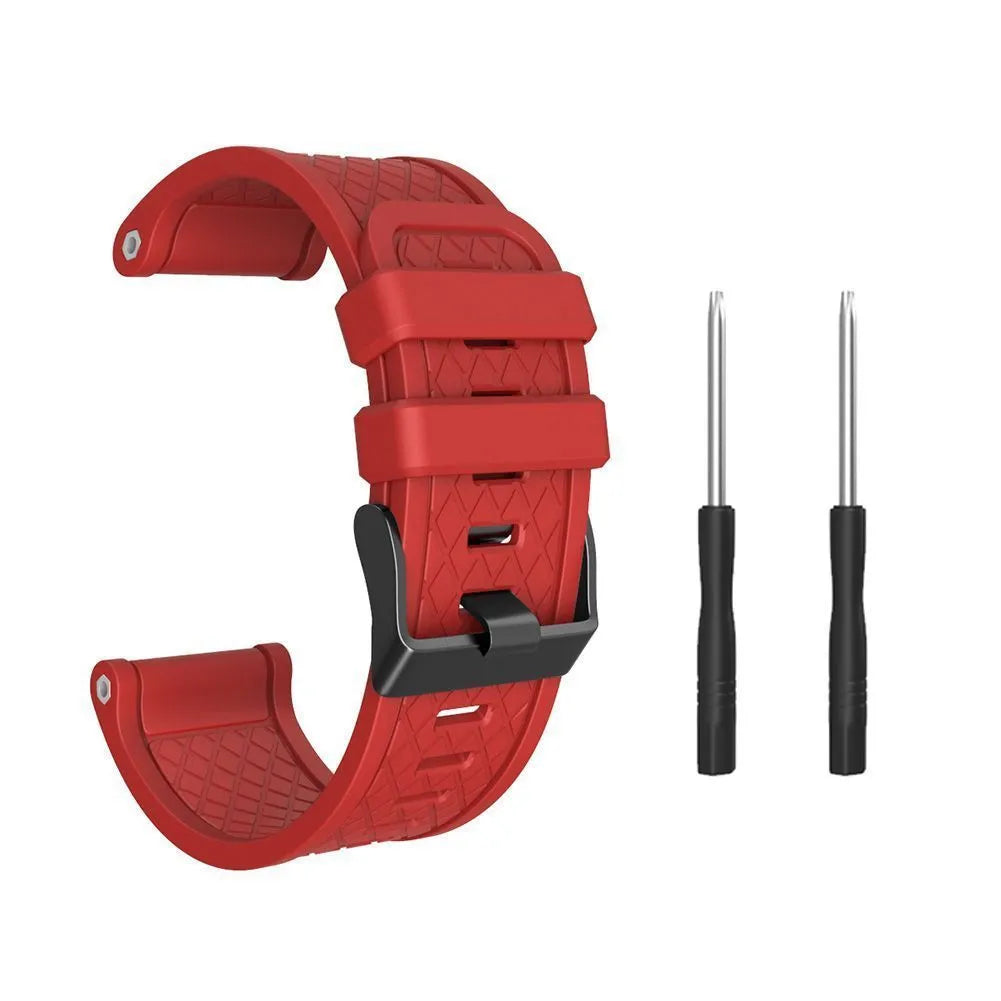 26mm black silicone watch strap with stainless steel clasp for Jiaming watches