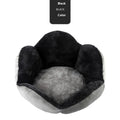 Round plush pet bed in gray with raised rim, 40cm diameter, for cats and small dogs