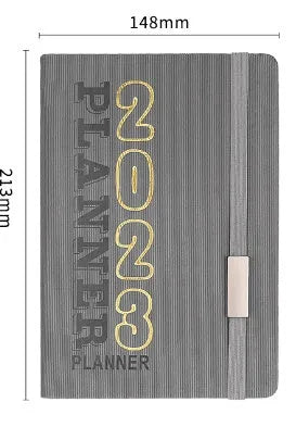 A5 student almanac diary with imitation leather cover showing monthly calendar layout and creative design elements