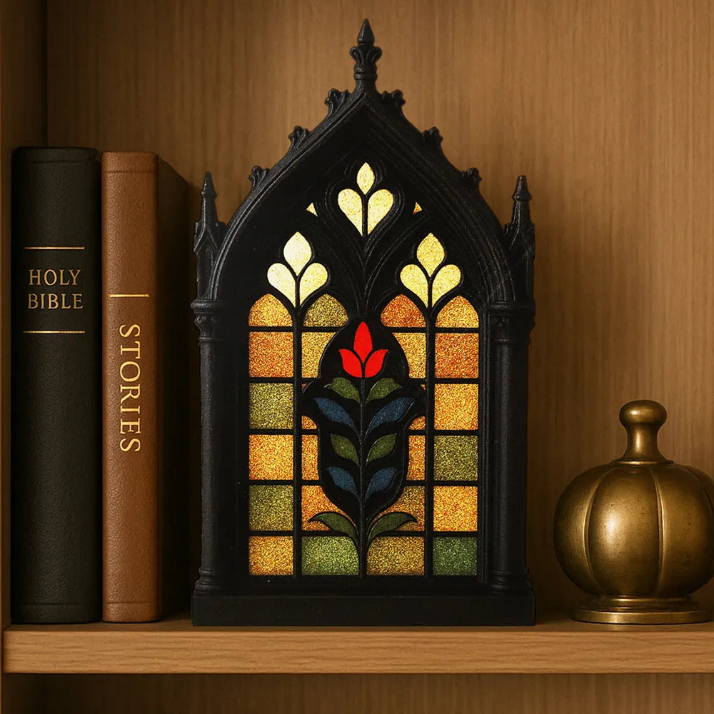 Solid wood Gothic style wall mounted storage rack or door frame decoration in one of three colour finishes.