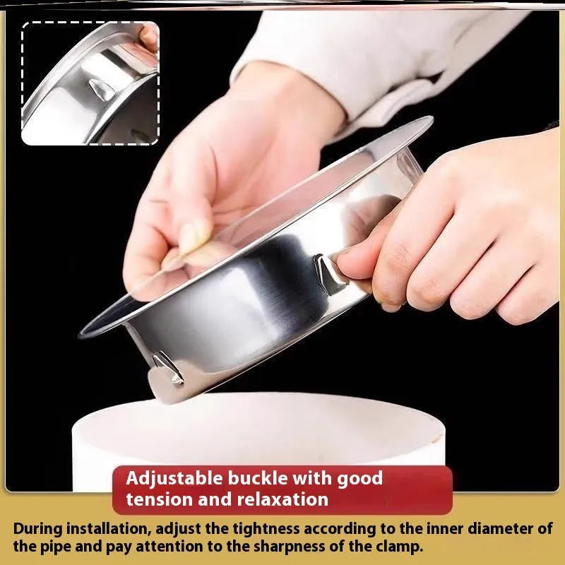 Stainless steel floor drain deodorant seal cover for 201to160 tube plug compatibility
