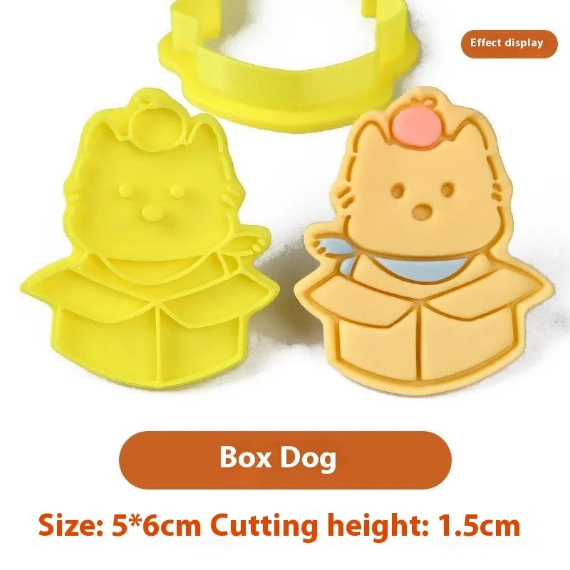 Cartoon biscuit mould for creating three dimensional pet puppy shaped biscuits and soft sweets