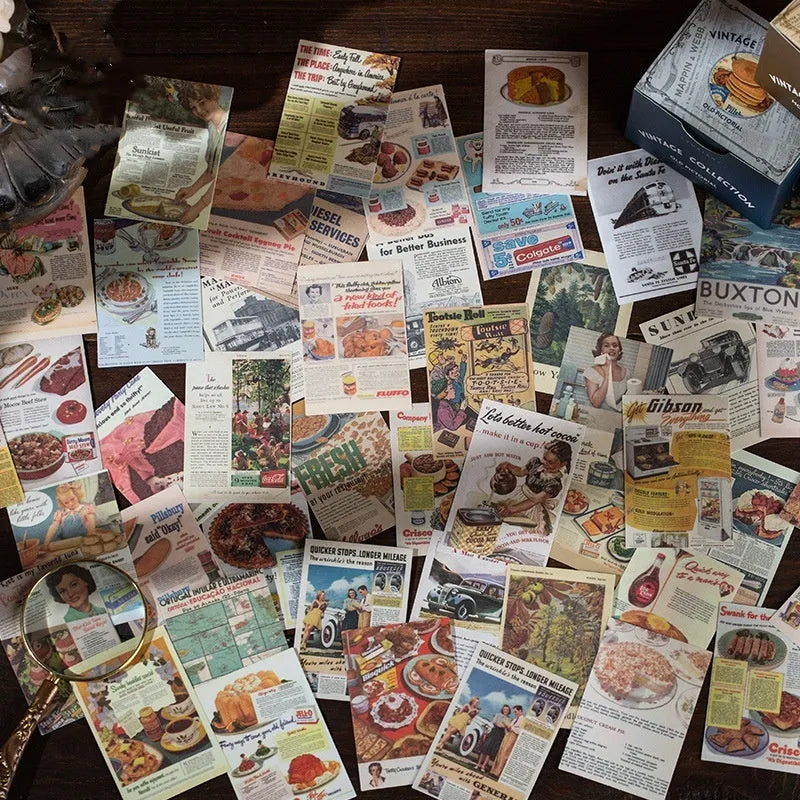 Retro style boxed material stickers pack showing 320 pieces with double gummed Japanese paper construction