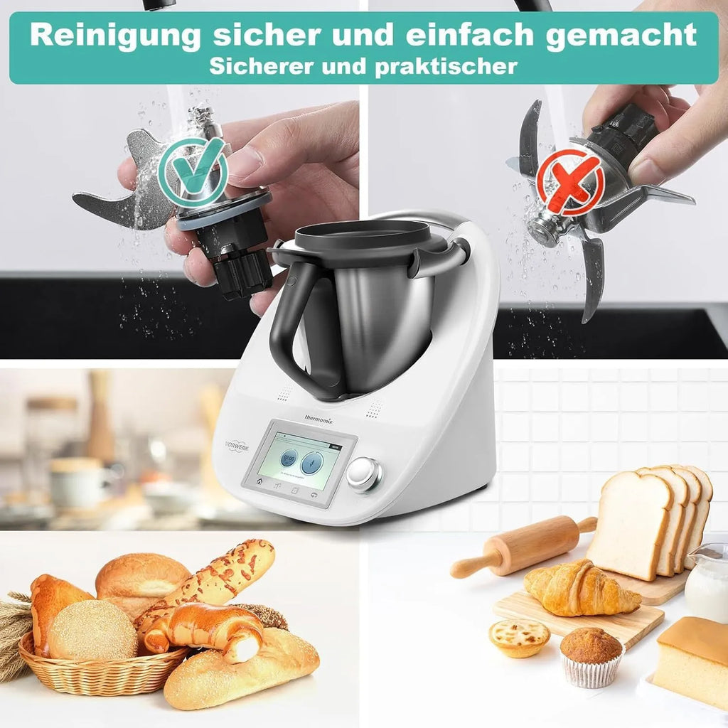 Stainless steel dough kneading blade for Thermomix TM6 and TM5 kitchen machines
