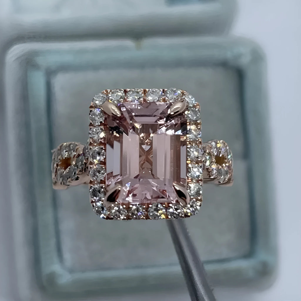 Rose gold geometric alloy women's fashion ring showing electroplated finish