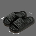 Leaf texture pattern EVA slippers for indoor household wear in black, green, grey, pink or white