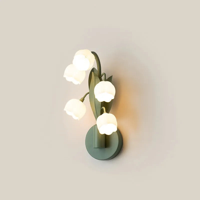 Modern French pastoral wall lamp with Nordic style PC shade and green tricolour light