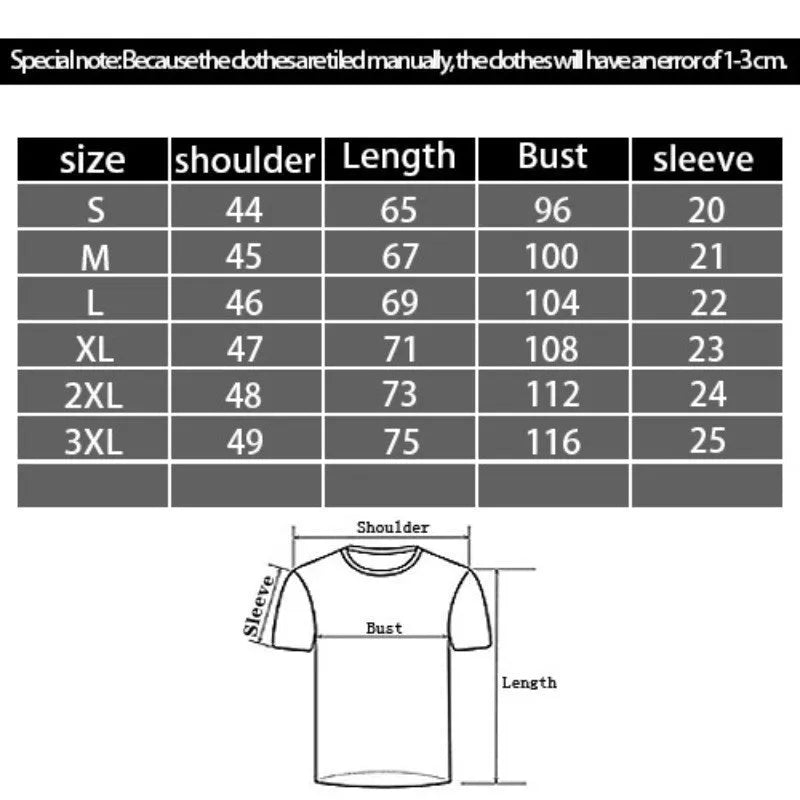 Black men's short sleeve t-shirt featuring a 3D digital printed cartoon pattern with a round neck and loose fit.