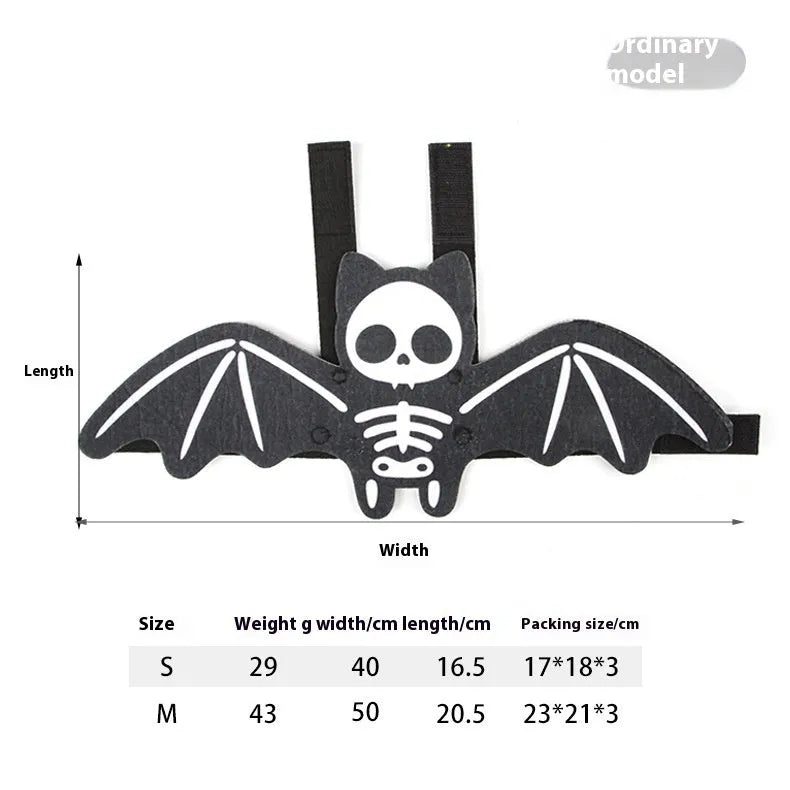 Halloween felt batwing costume for cats in multiple colour options