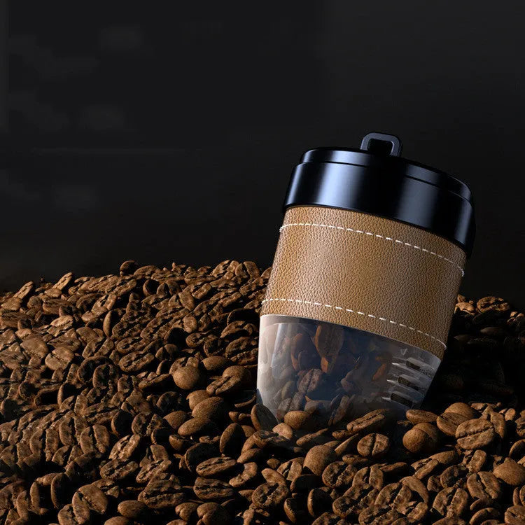 Plastic coffee cup shaped car air freshener with solid coffee bean fragrance