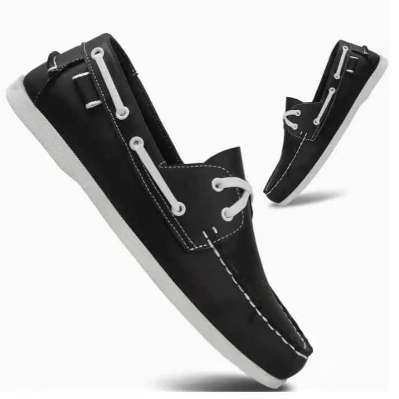 Men's breathable casual shoe with artificial PU upper and flat heel, shown in a solid colour.