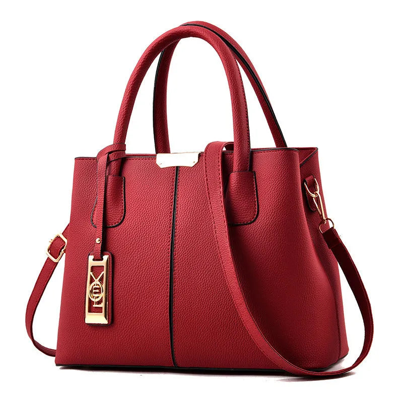 Soft PU leather women's large capacity square shoulder bag with adjustable strap